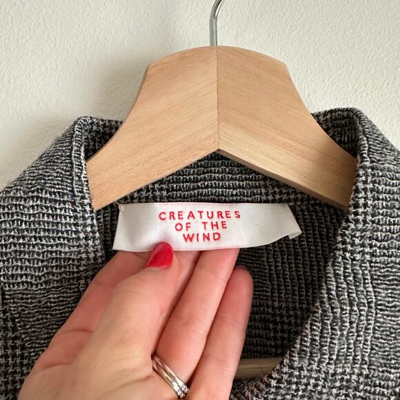 Creatures Of The Wind Wool Herringbone Embroidered Button Down Shirt - Picture 4 of 8